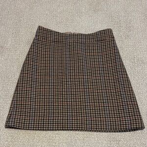 J. Crew Black and Brown A-Line Skirt